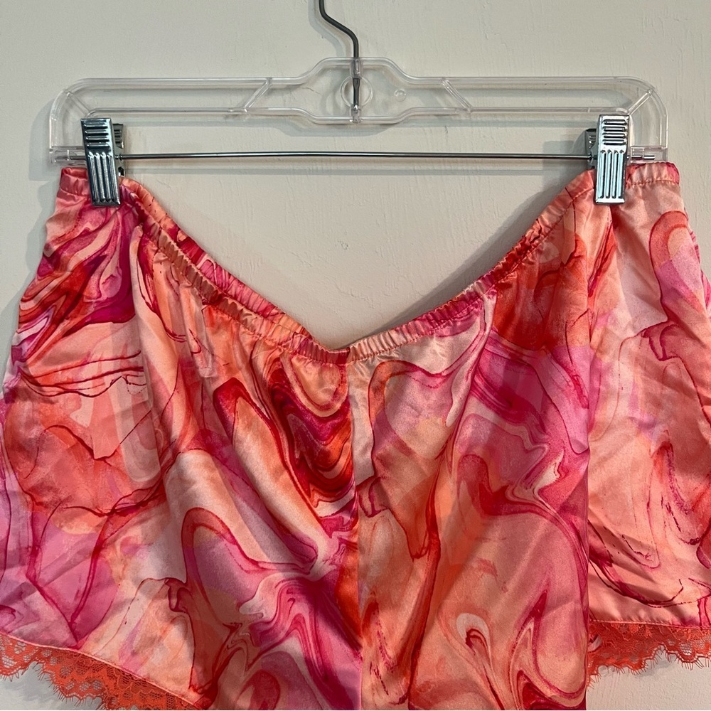 NWT INC International Concepts Lace Trim Pajama Set Marble Pink L - Picture 6 of 12
